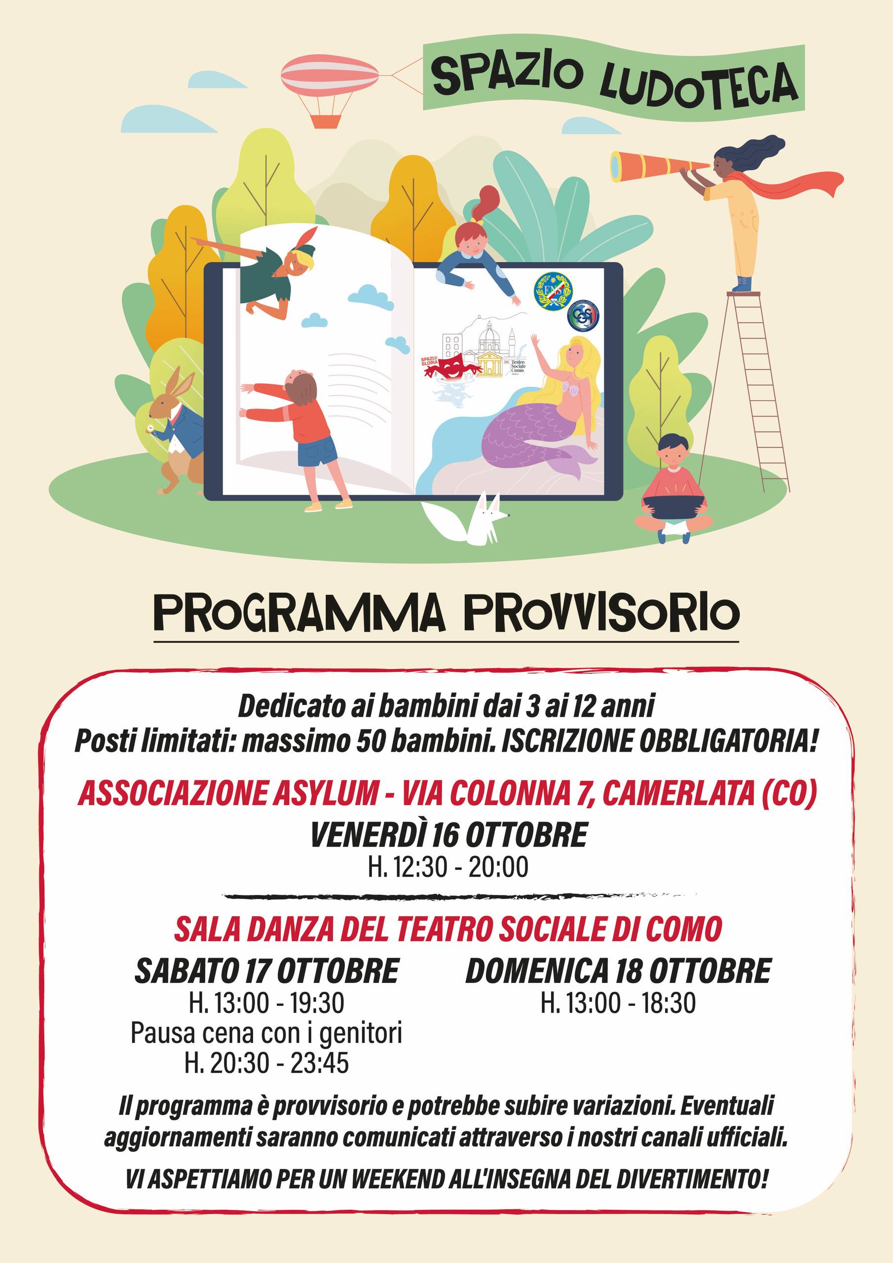 Programma provvisorio Spazio Ludoteca